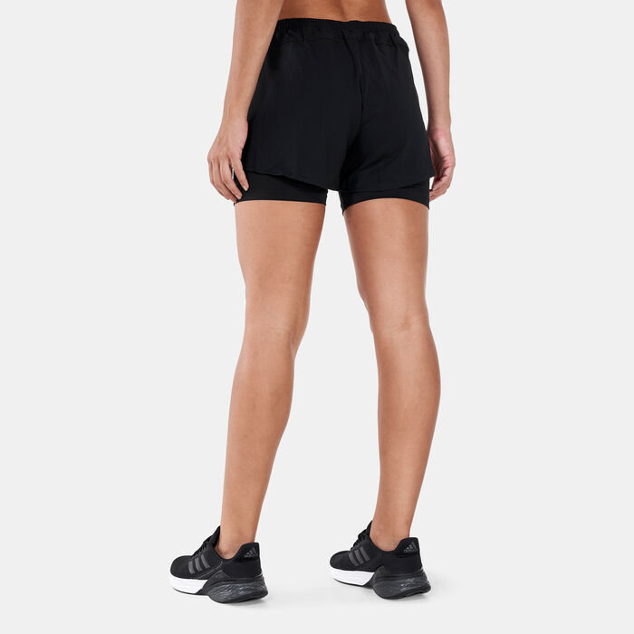 adidas Women's Primeblue Designed 2 Move 2-in-1 Sport Shorts Black image number 1
