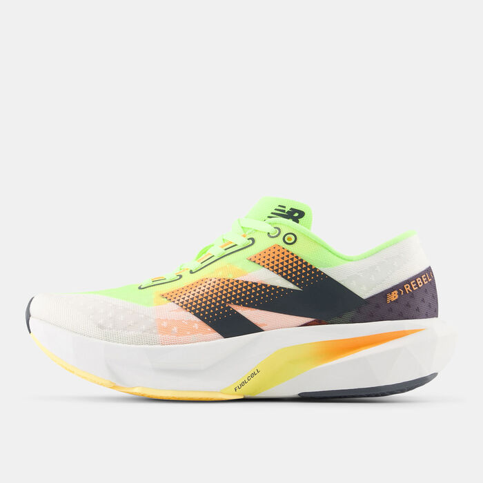 New Balance Men's FuelCell Rebel v4 Running Shoes White New Balance Men's FuelCell Rebel v4 Running Shoes White image number 4