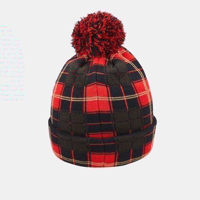 Jordan Kids' Plaid Pom Beanie Black Jordan Kids' Plaid Pom Beanie Black image number 1