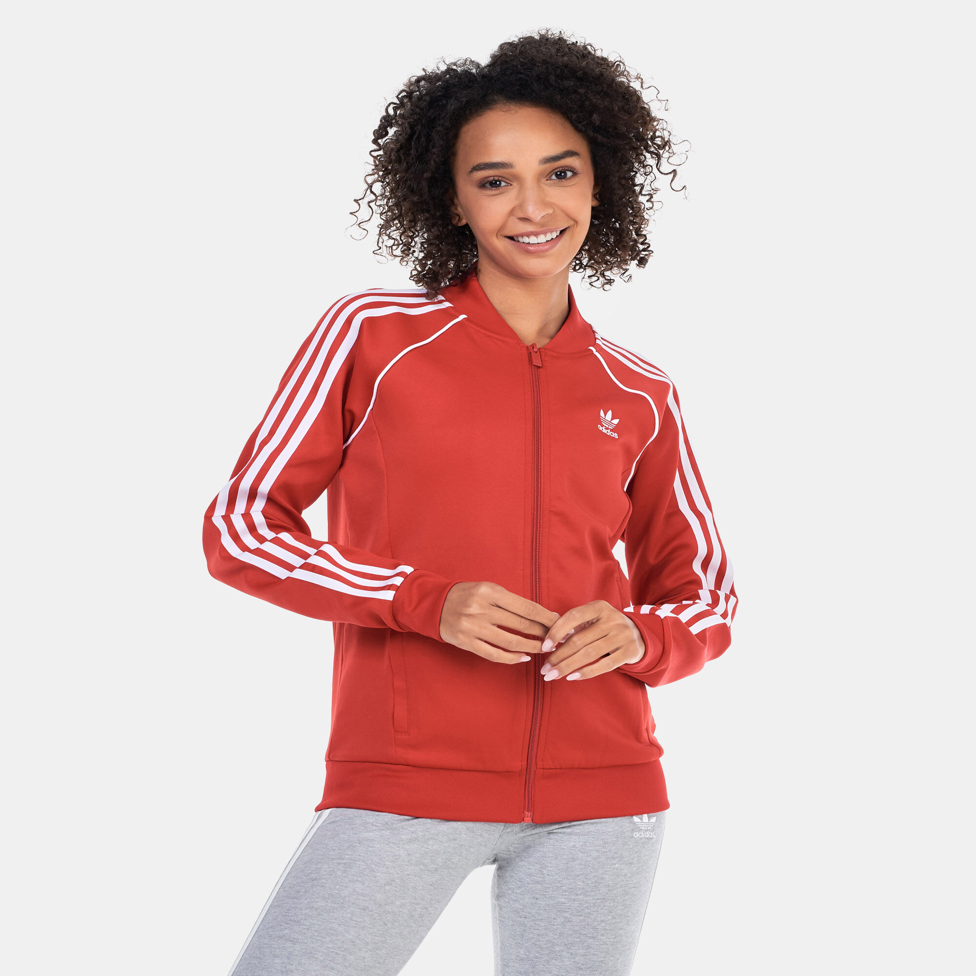 Adidas sst top track jacket red