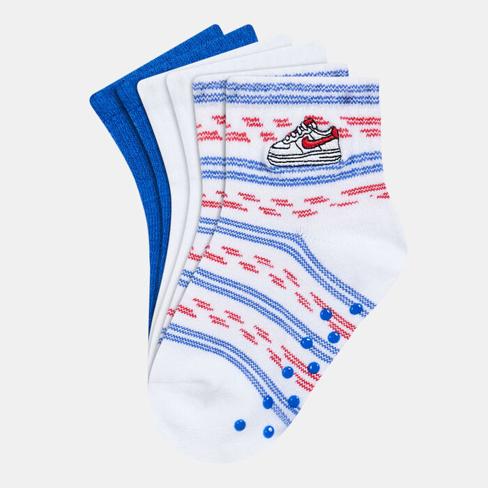 Nike Kids' Air Force 1 Stripe Gripper Socks - 3 Pack (Baby and Toddler) Red Nike Kids' Air Force 1 Stripe Gripper Socks - 3 Pack (Baby and Toddler) Red image number 0