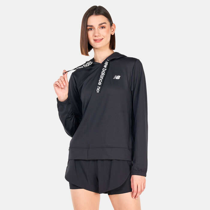 New Balance Women's Relentless Terry Hoodie Black New Balance Women's Relentless Terry Hoodie Black image number 0