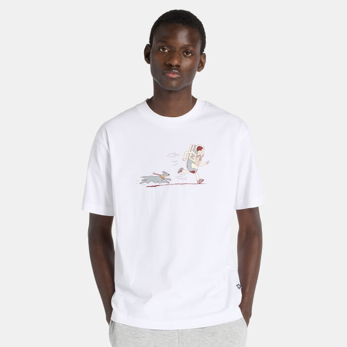 New Balance Men's Newbie Chase Graphic T-Shirt White New Balance Men's Newbie Chase Graphic T-Shirt White image number 0