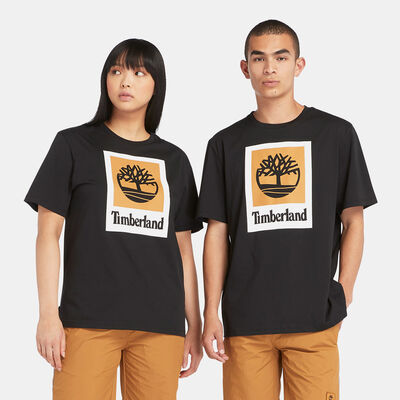 Timberland Men's Square Stack Logo T-Shirt Black Timberland Men's Square Stack Logo T-Shirt Black