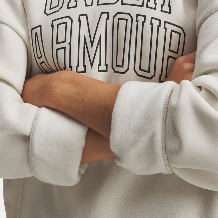 Under Armour Women's Rival Varsity Sweatshirt White Under Armour Women's Rival Varsity Sweatshirt White image number 3