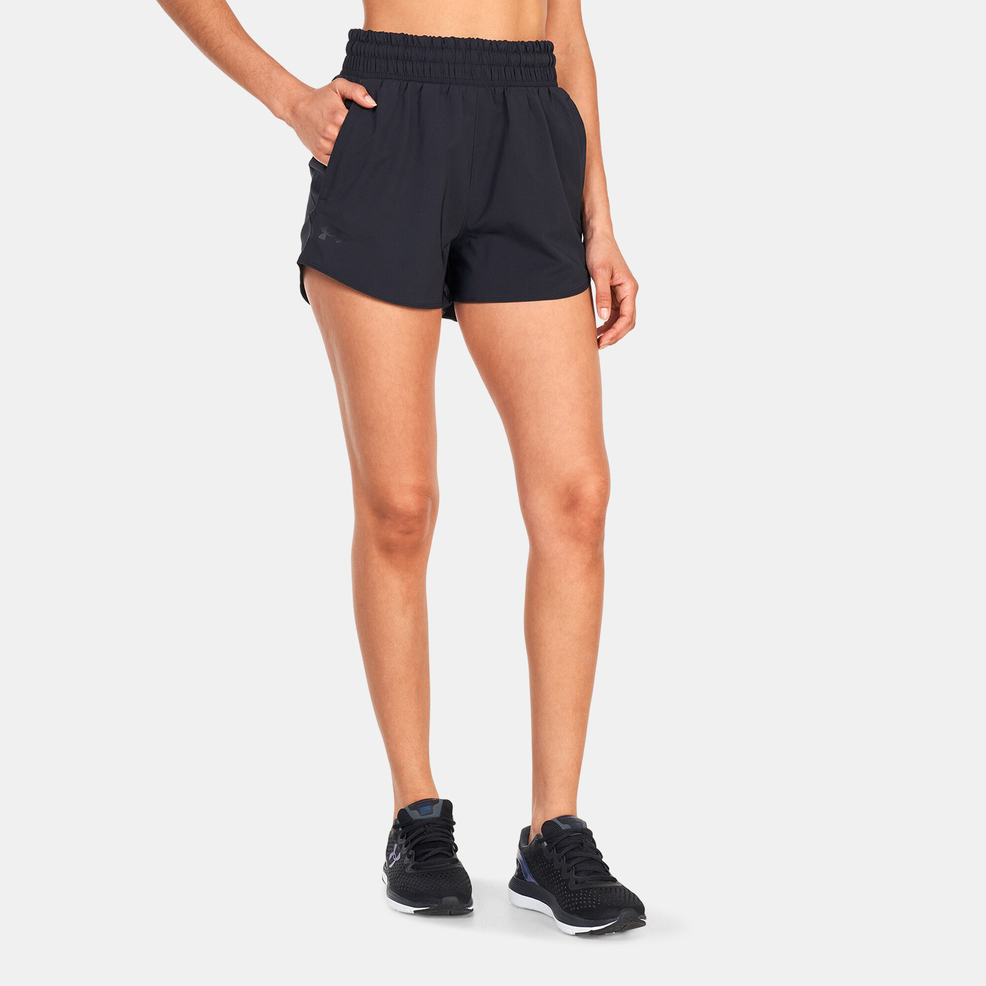 Buy Under Armour Women's UA Flex Woven 3-Inch Shorts Black in KSA -SSS