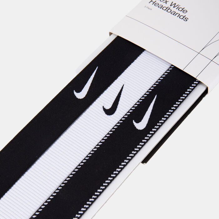Nike Flex Classic Wide Headbands (3 Pieces) Grey Nike Flex Classic Wide Headbands (3 Pieces) Grey image number 1