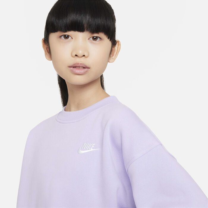 Nike Kids' Sportswear Club Fleece Sweatshirt Purple Nike Kids' Sportswear Club Fleece Sweatshirt Purple image number 2