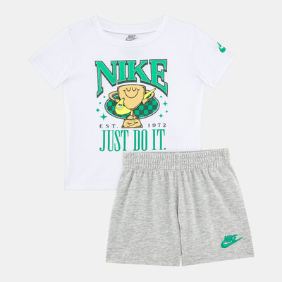 Nike Kids' Sportswear AYG Jersey and Shorts Set Grey Nike Kids' Sportswear AYG Jersey and Shorts Set Grey