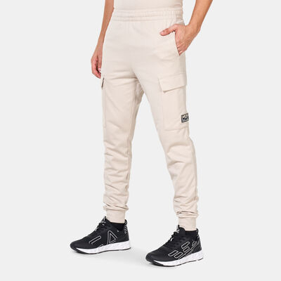 EA7 Emporio Armani Men's Reflective Logo Joggers Beige EA7 Emporio Armani Men's Reflective Logo Joggers Beige