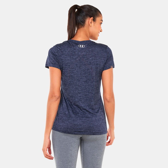 Under Armour Women's UA Tech™ Twist Crest T-Shirt Blue Under Armour Women's UA Tech™ Twist Crest T-Shirt Blue image number 1