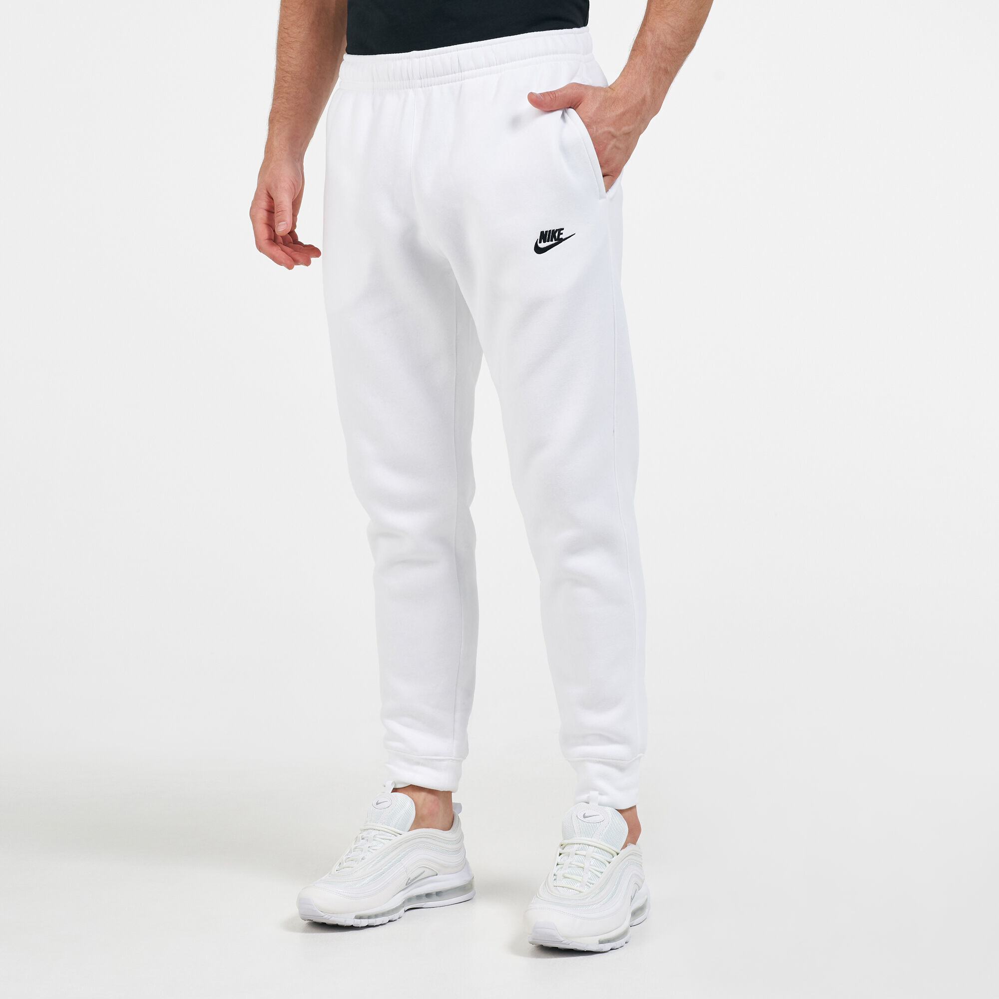White nike club clearance joggers