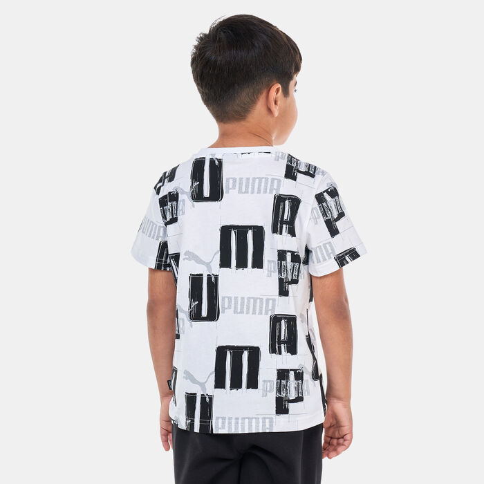 PUMA Kids' Essentials+ Logo Lab Allover Print T-Shirt White PUMA Kids' Essentials+ Logo Lab Allover Print T-Shirt White image number 1