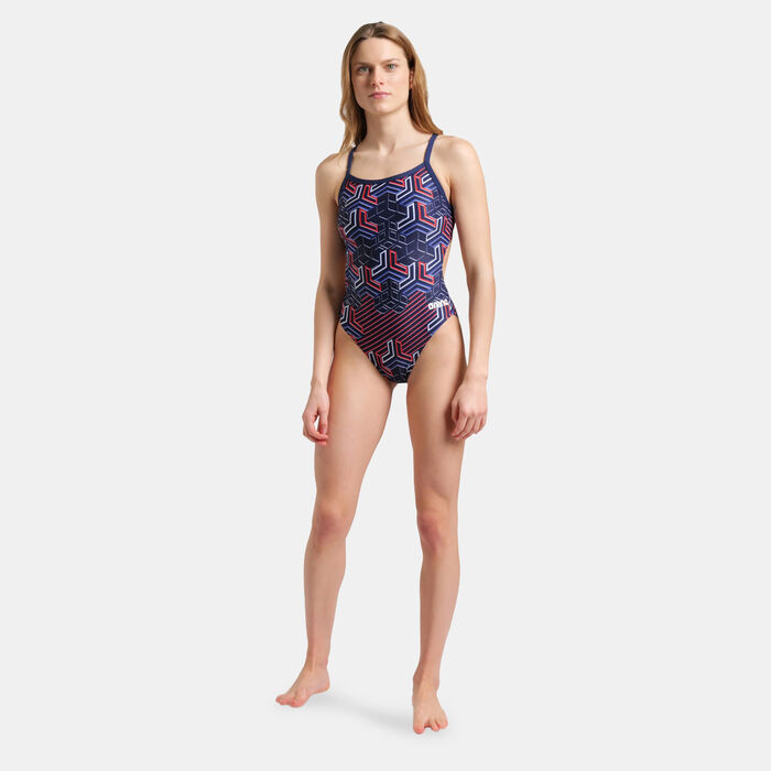 Arena Women's Kikko Pro Challenge Back One-Piece Swimsuit Multi-Color Arena Women's Kikko Pro Challenge Back One-Piece Swimsuit Multi-Color image number 2