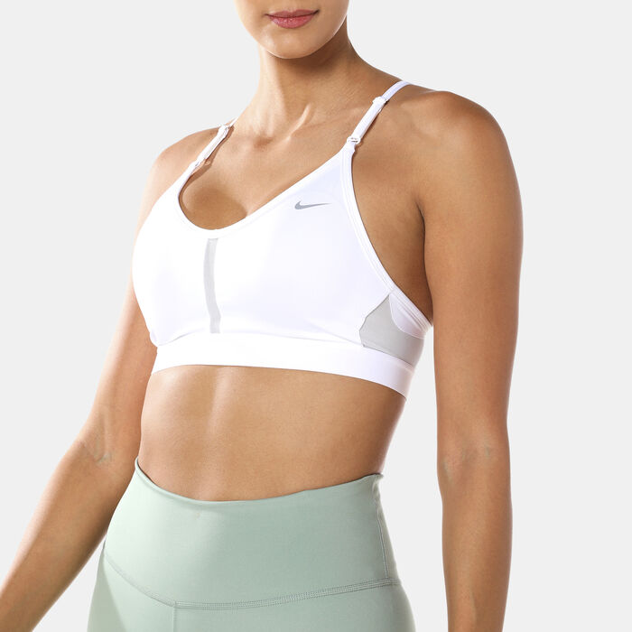 Nike Women's Indy Light-Support Padded V-Neck Sports Bra White Nike Women's Indy Light-Support Padded V-Neck Sports Bra White image number 3