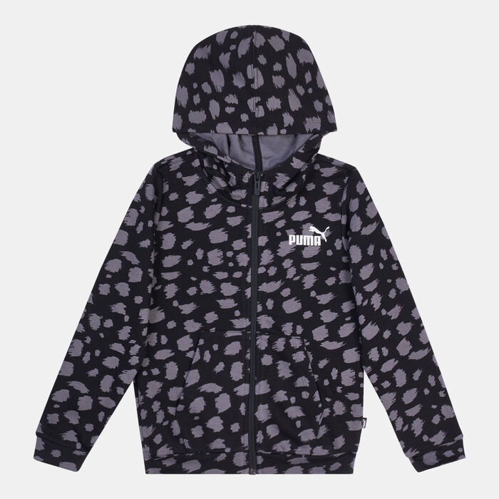 PUMA Kids' Essentials+ ANIMAL Full-Zip Hoodie (Older Kids) Black image number 0
