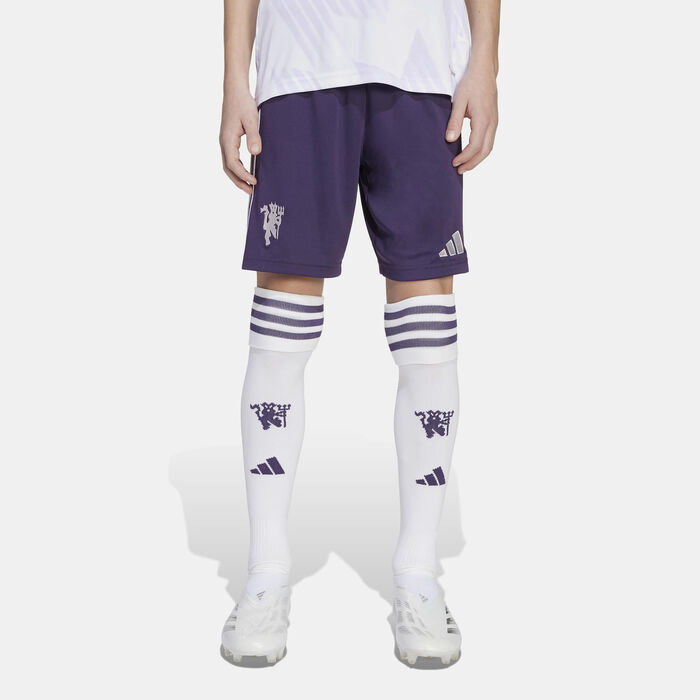 adidas Kids' Manchester United 25/26 Away Replica Football Shorts Purple image number 0