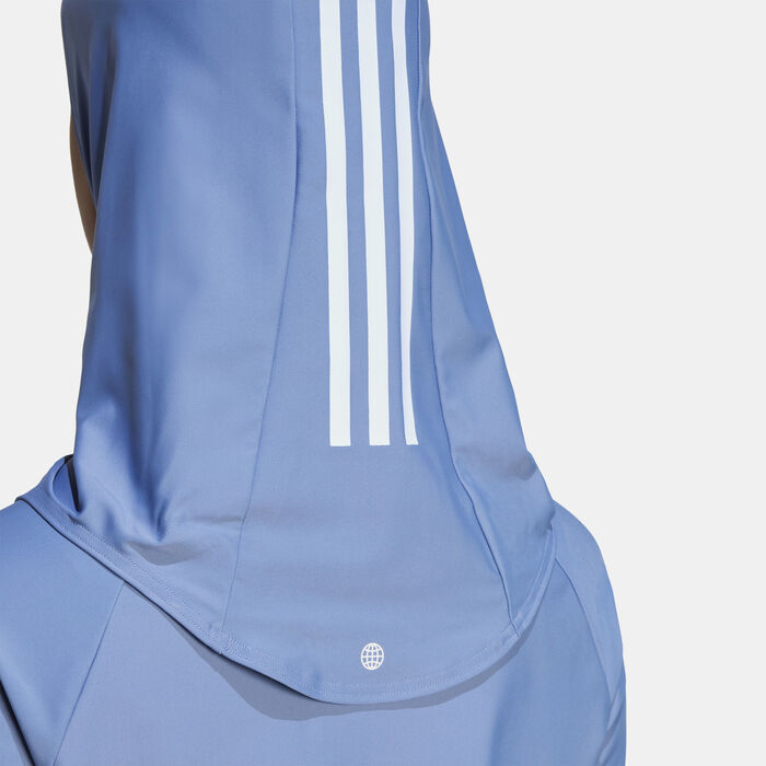 adidas Women's 3-Stripes Swimming Hijab Blue adidas Women's 3-Stripes Swimming Hijab Blue image number 3