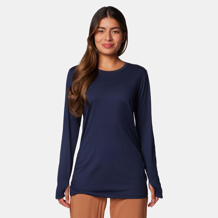 Columbia Women's Leslie Falls Hiking Top Blue Columbia Women's Leslie Falls Hiking Top Blue image number 0