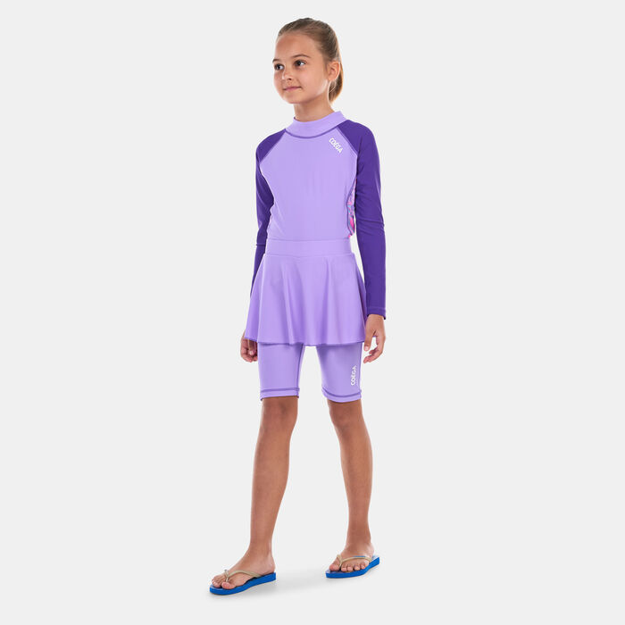 COEGA Kids' Skirted Swim Long Shorts Purple image number 2