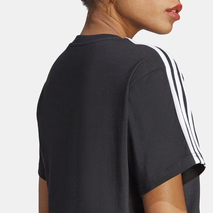 adidas Women's Essentials 3-Stripes Crop Top Black adidas Women's Essentials 3-Stripes Crop Top Black image number 4