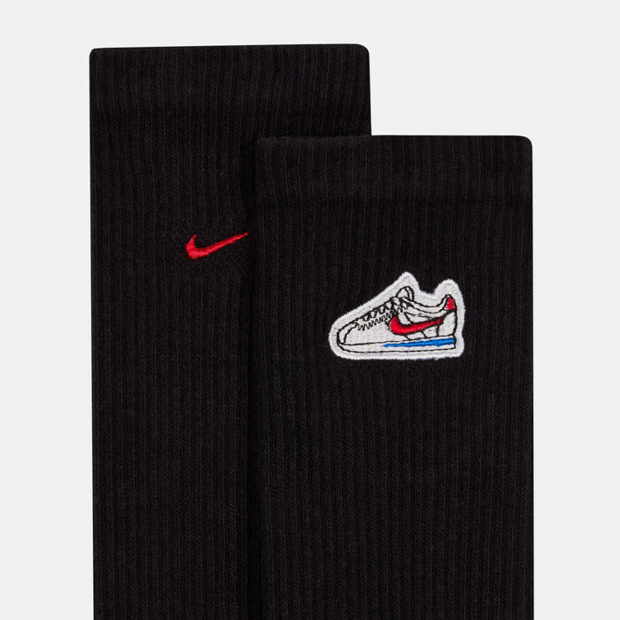 Nike Men's Everyday Cushioned Crew Socks (1 Pair) Black Nike Men's Everyday Cushioned Crew Socks (1 Pair) Black image number 3