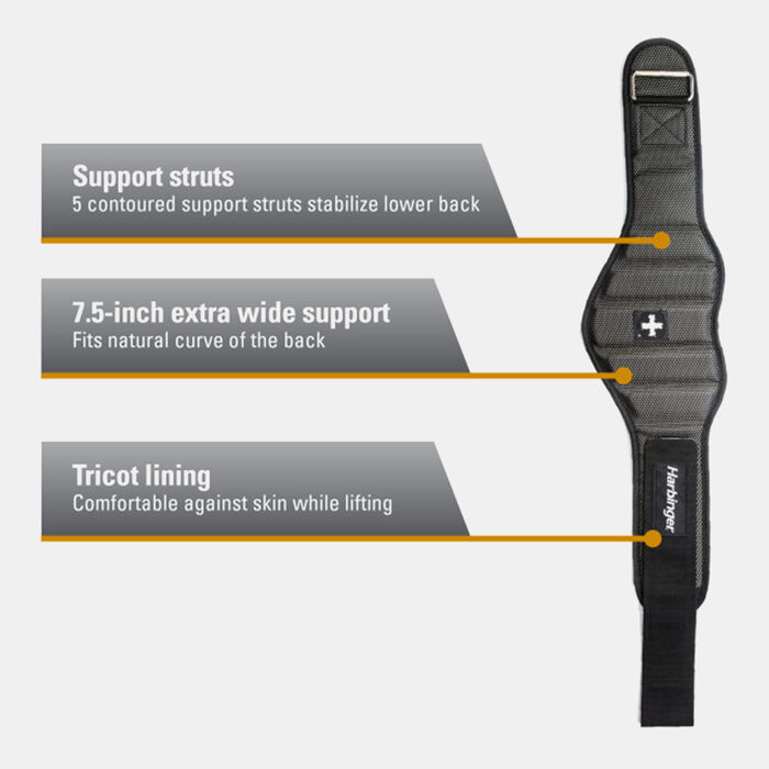 Harbinger Contoured Weightlifting Belt (7.5-inch) Black image number 2