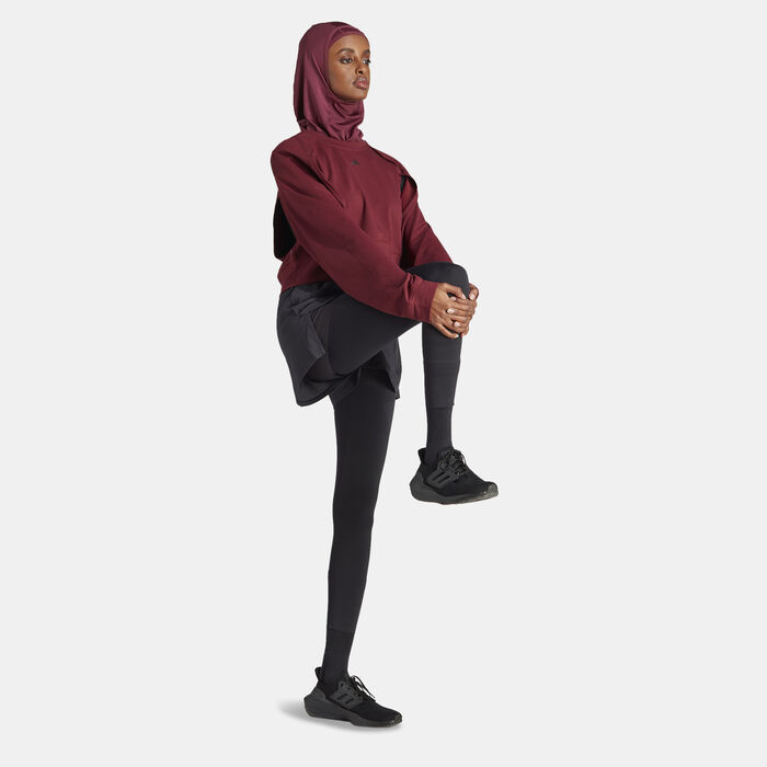 adidas Women's Power AEROREADY Training Sweatshirt Maroon adidas Women's Power AEROREADY Training Sweatshirt Maroon image number 2