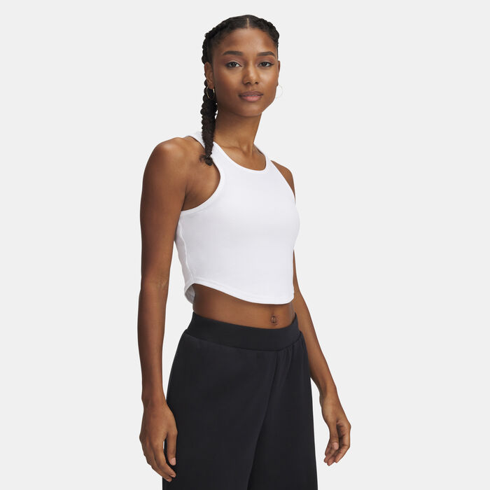 Under Armour Women's Rival Rib Tank Top White Under Armour Women's Rival Rib Tank Top White image number 0