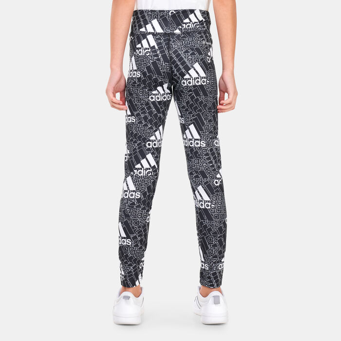 adidas Kids' AEROREADY Designed to Move BrandLove Leggings Black adidas Kids' AEROREADY Designed to Move BrandLove Leggings Black image number 1