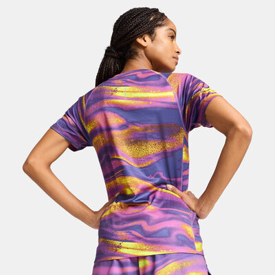 PUMA Women's VELOCITY Allover Print Running T-Shirt Purple