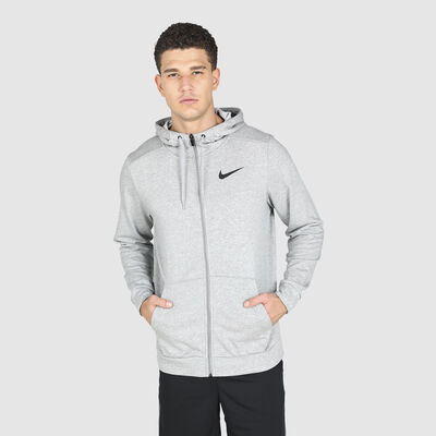 Nike Men's Dry Dri-FIT Fitness Full-Zip Hoodie Grey