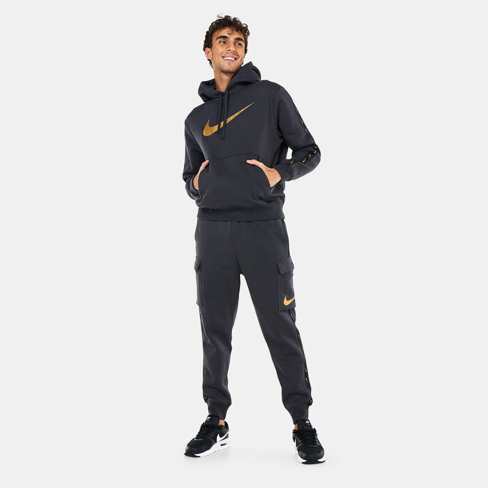 Nike Men's Sportswear Repeat Pullover Fleece Hoodie Grey image number 2