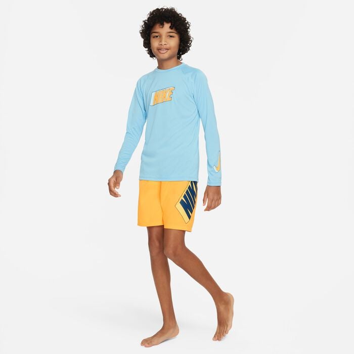 Nike Swim Kids' Swim Long-Sleeve Hydroguard Blue Nike Swim Kids' Swim Long-Sleeve Hydroguard Blue image number 5