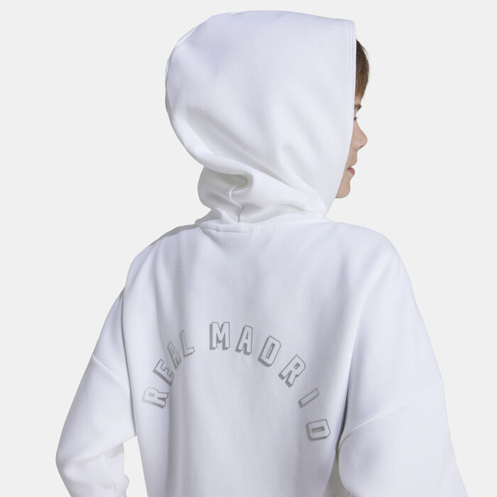 adidas Kids' Real Madrid Anthem Football Jacket White adidas Kids' Real Madrid Anthem Football Jacket White image number 4