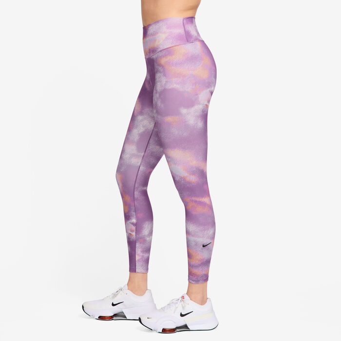 Nike Women's One High-Waisted Printed Leggings Pink Nike Women's One High-Waisted Printed Leggings Pink image number 2