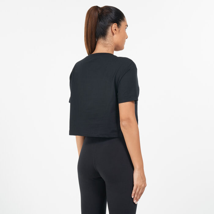 Nike Women's Sportswear Essential Cropped Logo T-Shirt Black Nike Women's Sportswear Essential Cropped Logo T-Shirt Black image number 1