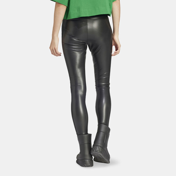 adidas Originals Women's Faux Leather Leggings Black adidas Originals Women's Faux Leather Leggings Black image number 1