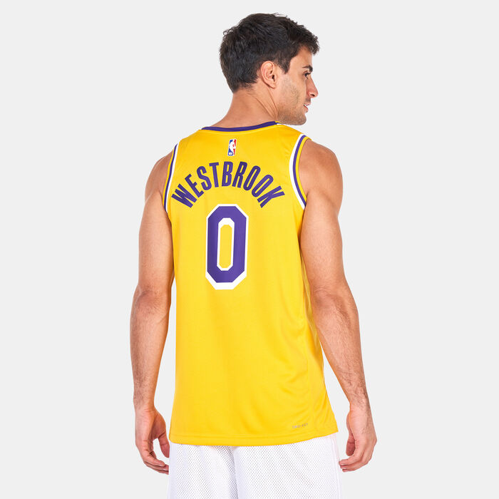 Nike Men's Dri-FIT NBA Swingman Los Angeles Lakers Icon Edition Jersey - 2022/23 yellow Nike Men's Dri-FIT NBA Swingman Los Angeles Lakers Icon Edition Jersey - 2022/23 yellow image number 1