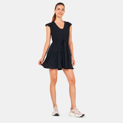 BEYOND YOGA Women's Featherweight Out & About Ruffle Dress Black