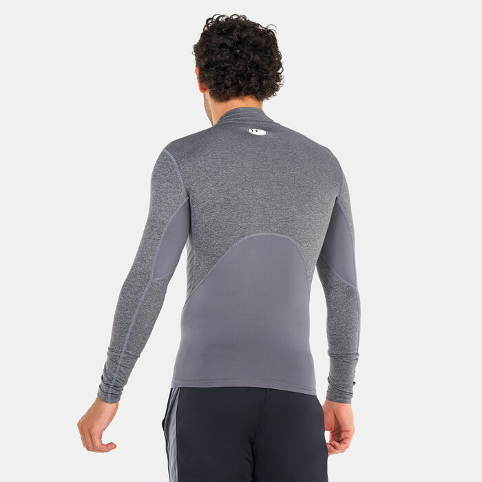 Under Armour Men's HeatGear® Mock Long Sleeve T-Shirt Grey Under Armour Men's HeatGear® Mock Long Sleeve T-Shirt Grey image number 1