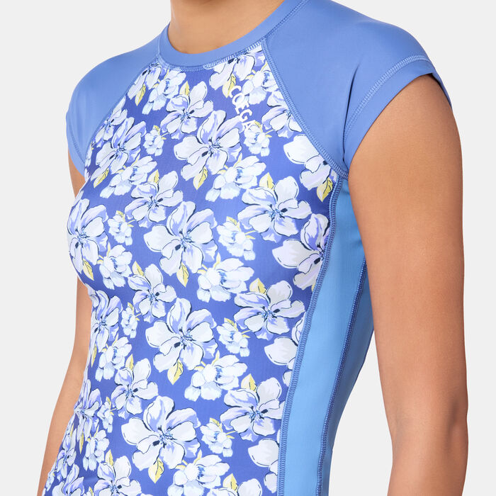 COEGA Women's Printed Swimming Rashguard Blue COEGA Women's Printed Swimming Rashguard Blue image number 3