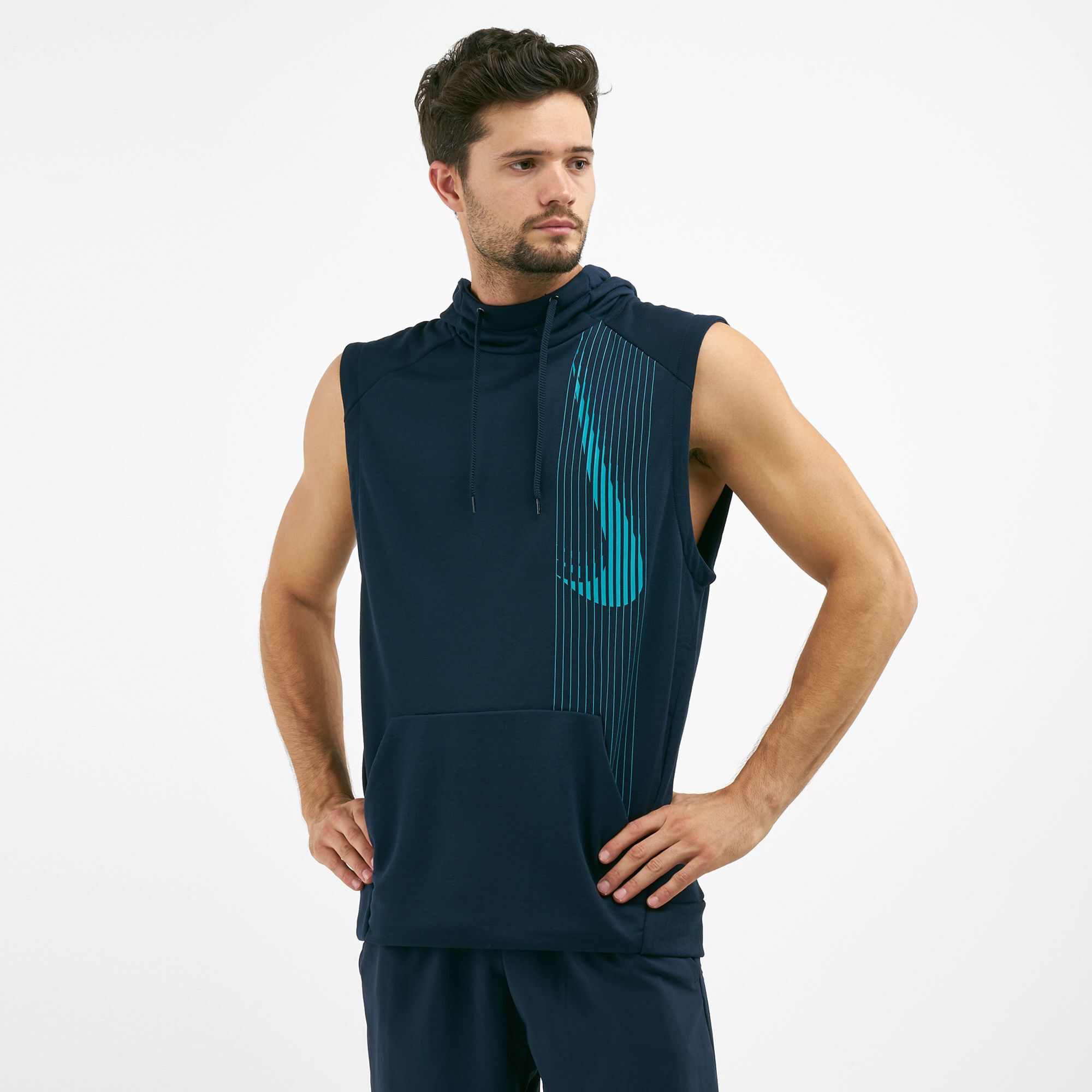 Men's sleeveless training hoodie sales