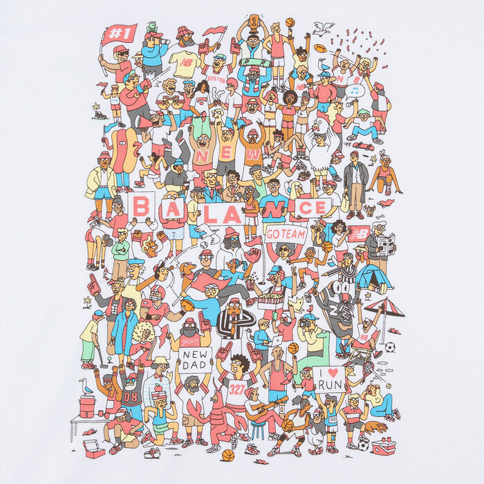 New Balance Kids' Crowd Graphic T-Shirt White New Balance Kids' Crowd Graphic T-Shirt White image number 2