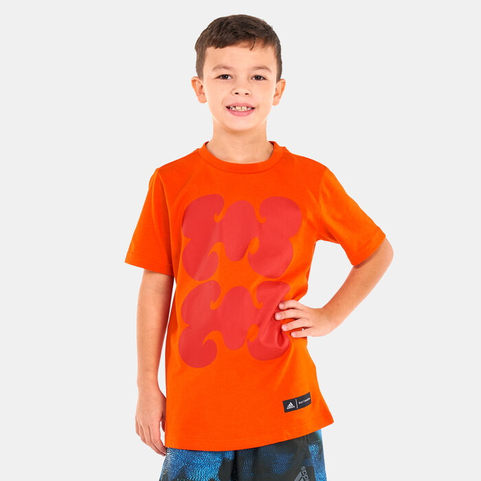 adidas Kids' Marimekko Graphic T-Shirt Orange adidas Kids' Marimekko Graphic T-Shirt Orange image number 0