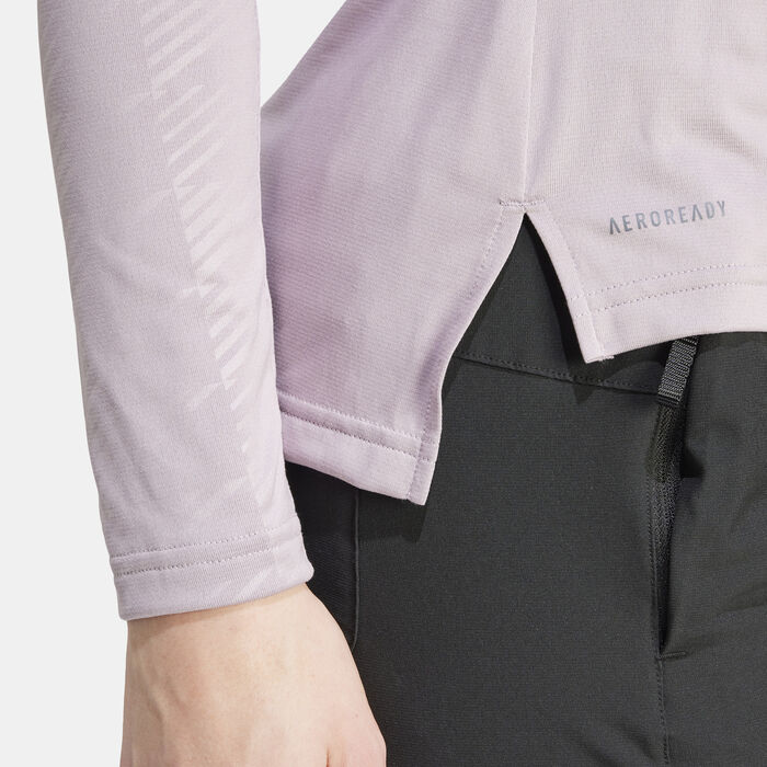 adidas Women's Terrex Multi Half-Zip Hiking Top yellow image number 4