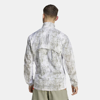 adidas Men's Allover Print Marathon Jacket White adidas Men's Allover Print Marathon Jacket White