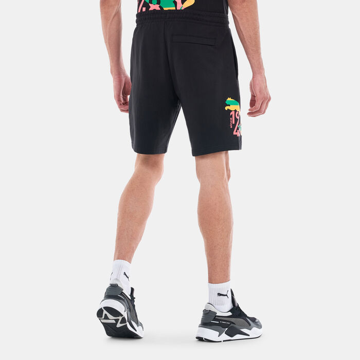 PUMA Men's Worldwide Graphic Shorts Black PUMA Men's Worldwide Graphic Shorts Black image number 1