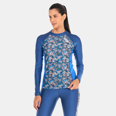 COEGA Women's Printed Long Sleeve Rashguard Blue COEGA Women's Printed Long Sleeve Rashguard Blue