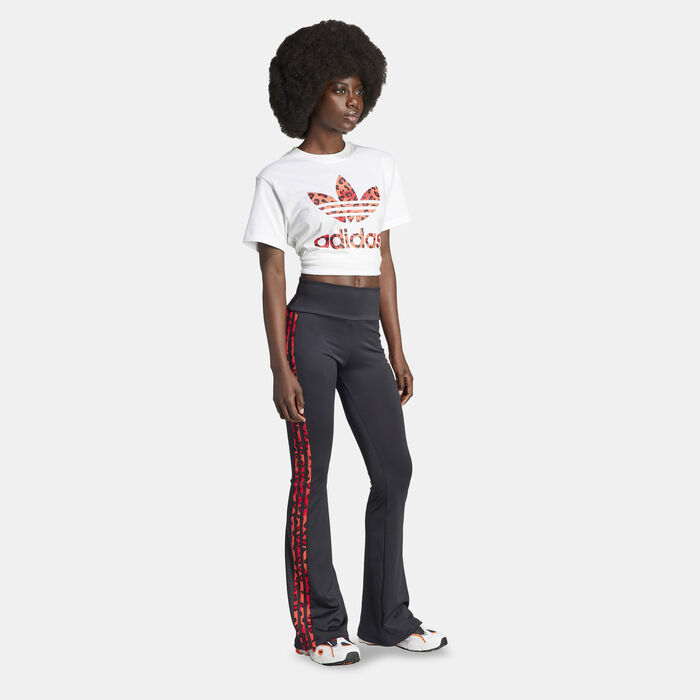 adidas Originals Women's Originals Leopard Luxe Trefoil T-Shirt White adidas Originals Women's Originals Leopard Luxe Trefoil T-Shirt White image number 2